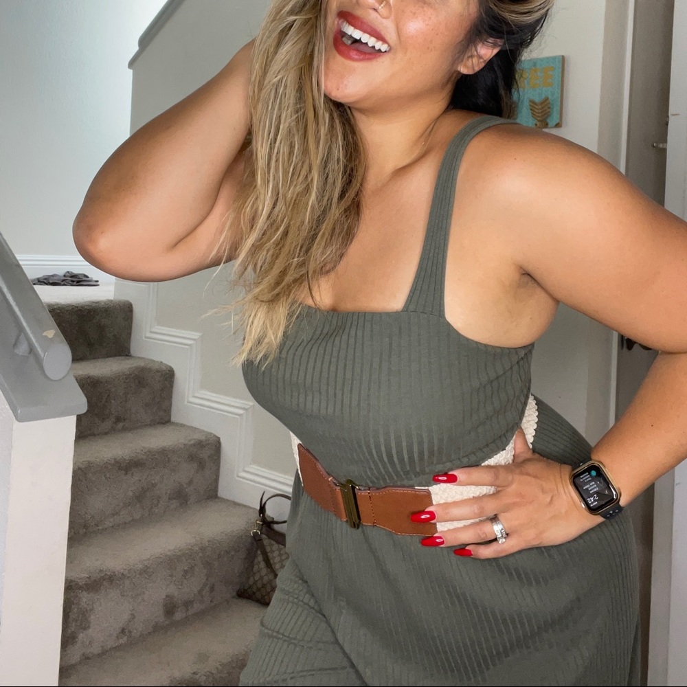 American Eagle Outfitters Jumpsuit: Olive Green